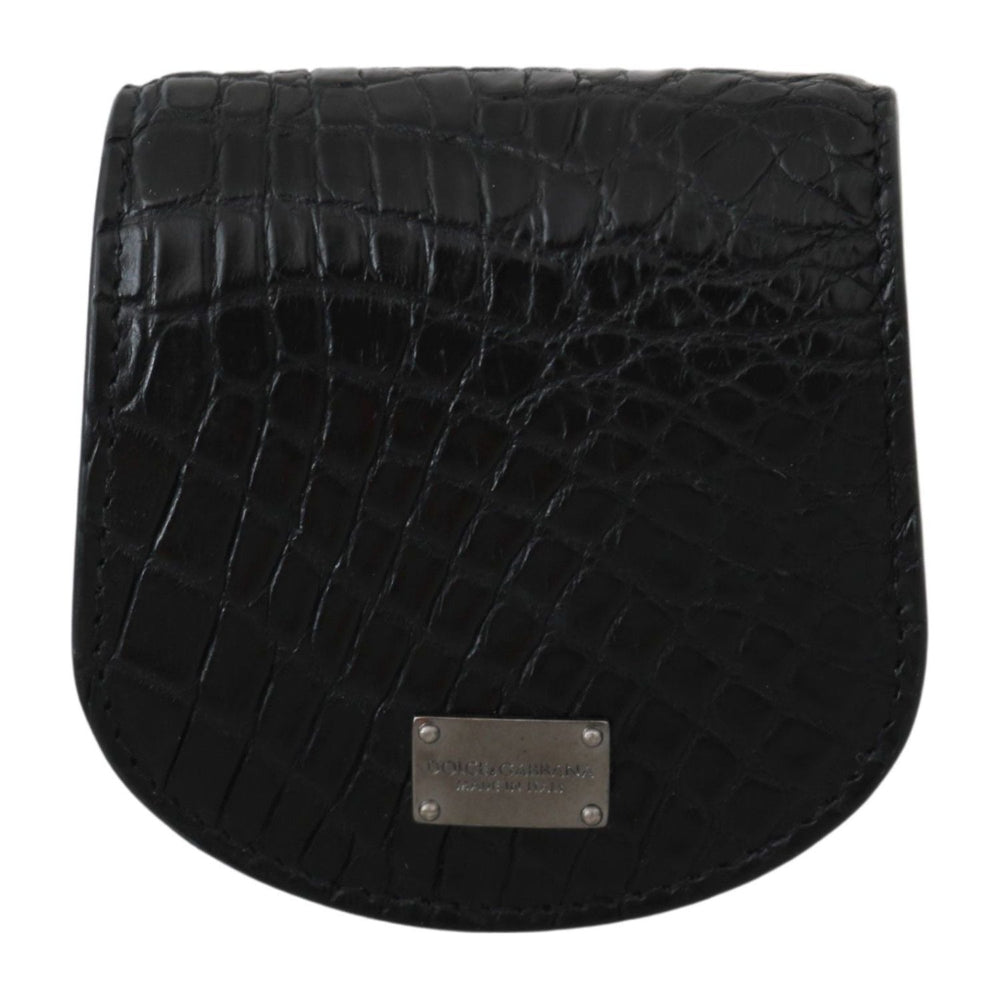 Dolce & Gabbana Black Exotic Skin Pocket Condom Case Holder Condom Case
