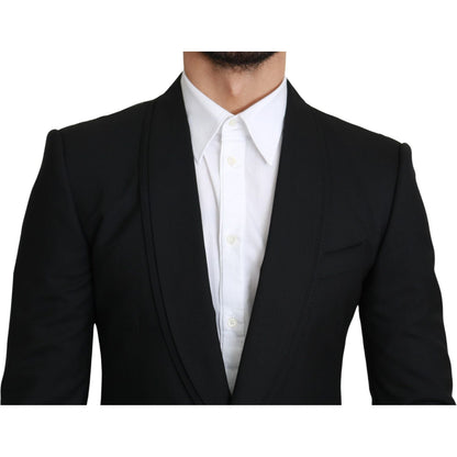 Dolce & Gabbana Black Single Breasted Formal Wool Blazer