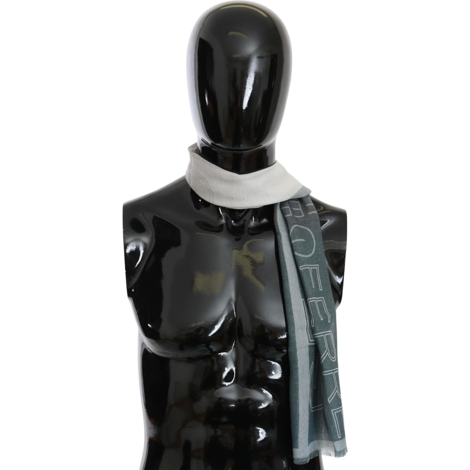 优雅蓝灰色图案围巾