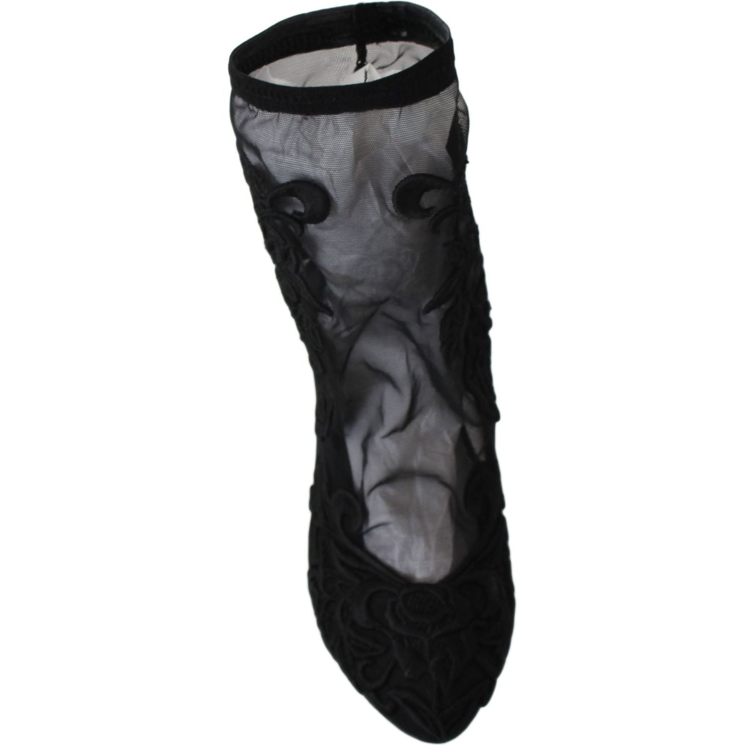 جوارب بكعب عالٍ ومطرزة بالزهور من دولتشي آند غابانا