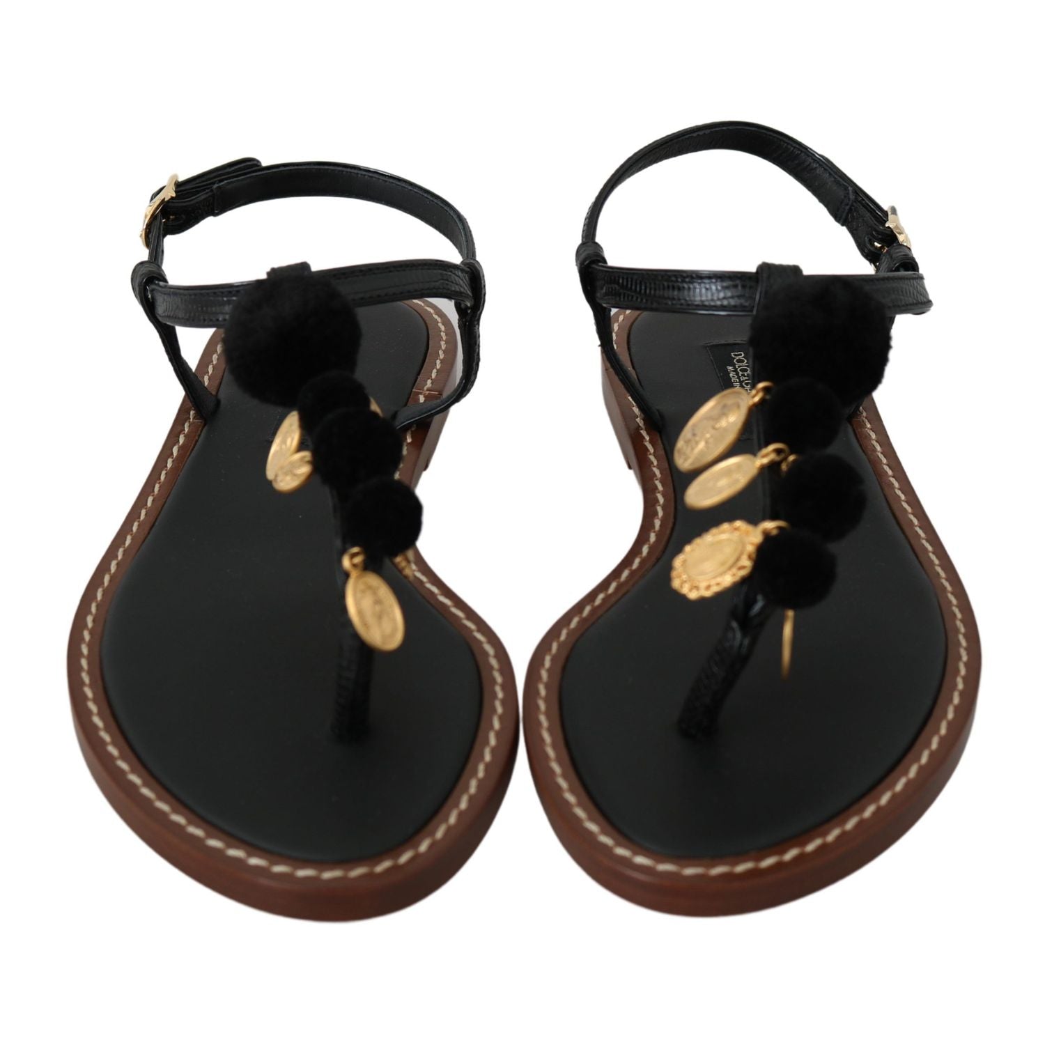 حذاء Dolce &amp; Gabbana Pom Pom Flip Flop ذو رباط للكاحل