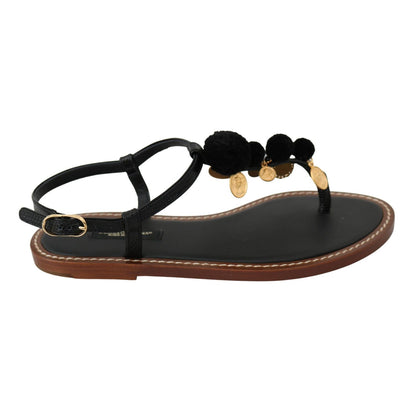 حذاء Dolce &amp; Gabbana Pom Pom Flip Flop ذو رباط للكاحل