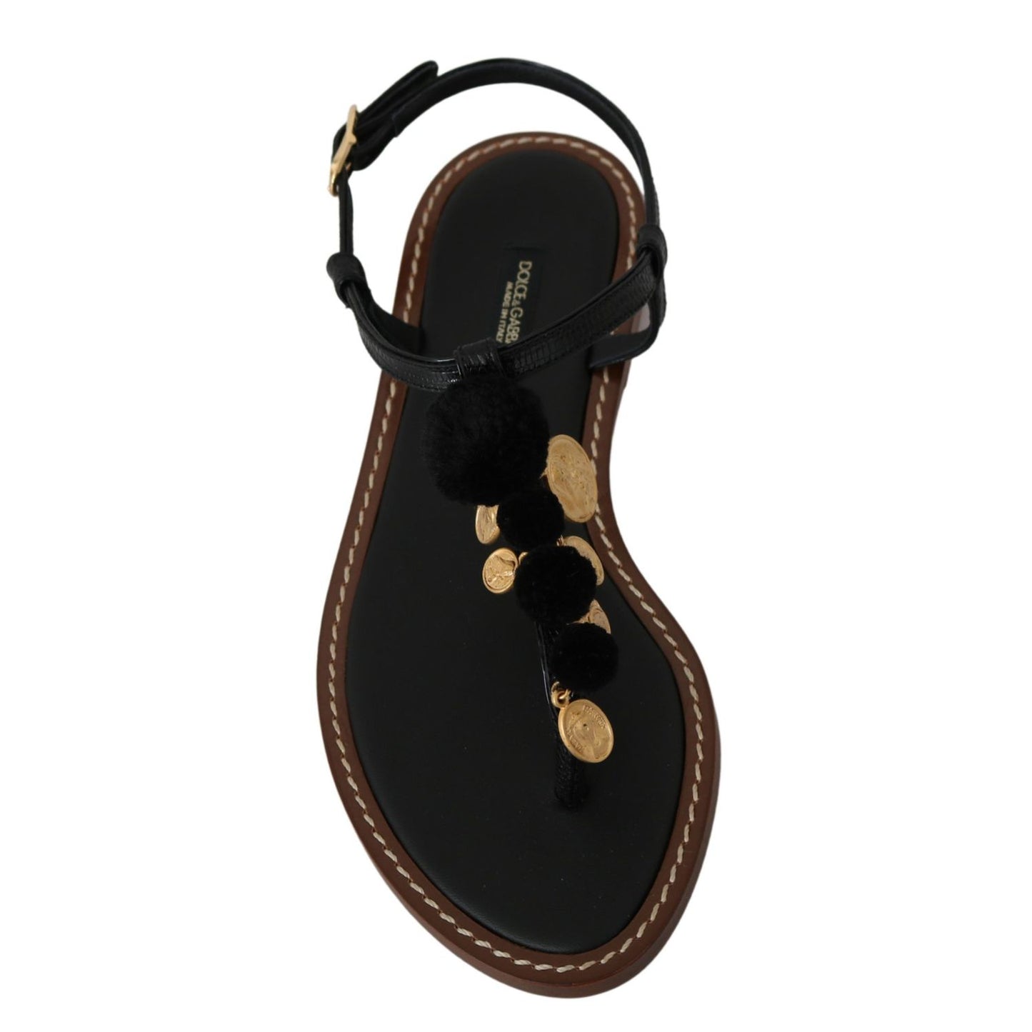 حذاء Dolce &amp; Gabbana Pom Pom Flip Flop ذو رباط للكاحل