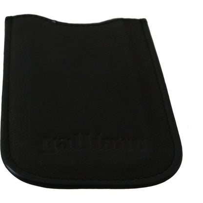 John Galliano Black Leather Multifunctional Men ID Bill Card Holder Wallet Wallet