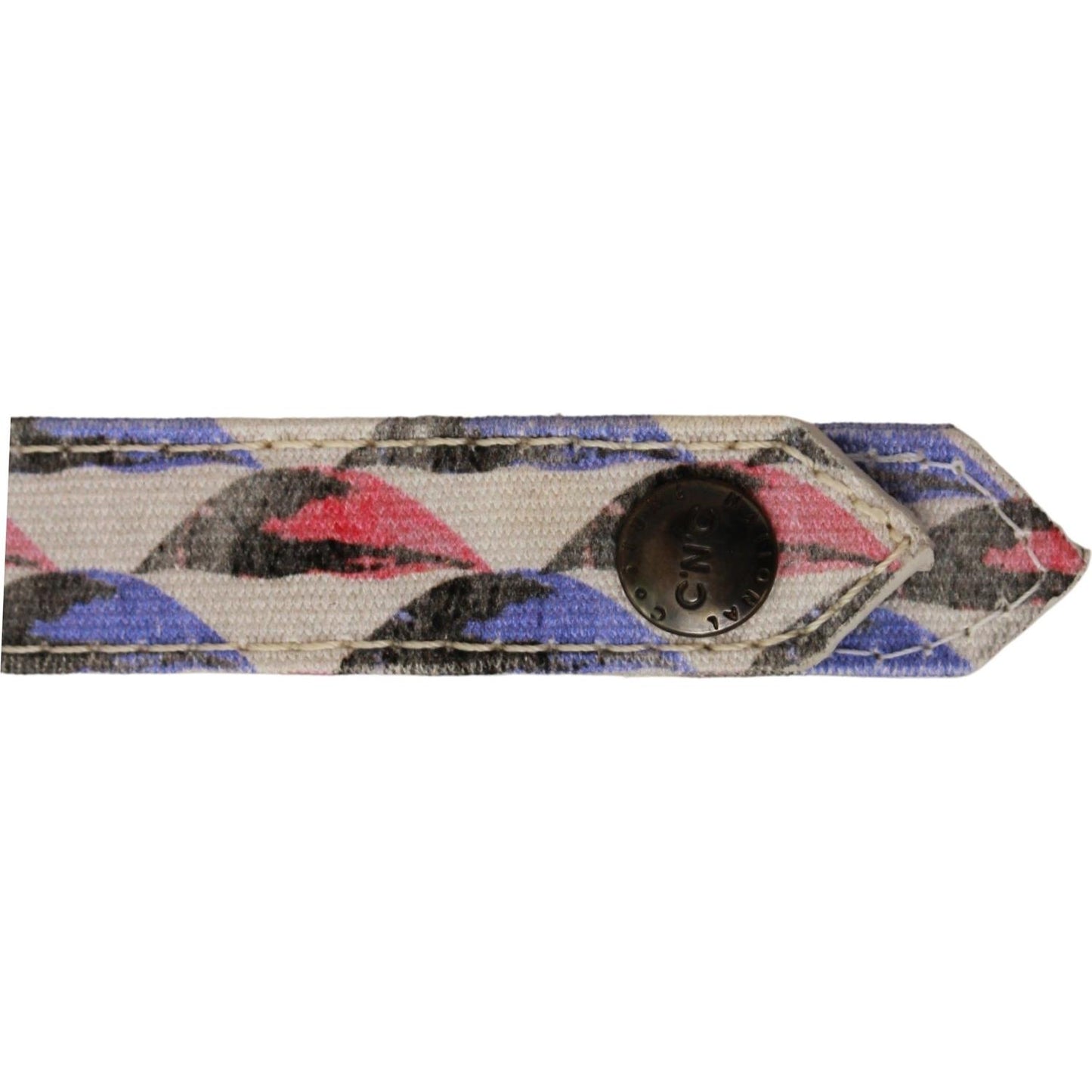 Costume National White Ring Branded Textile Keychain Keychain