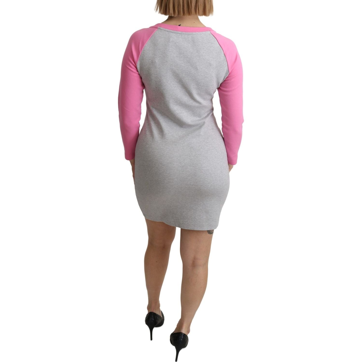 别致的灰色棉混纺 Moschino 毛衣连衣裙