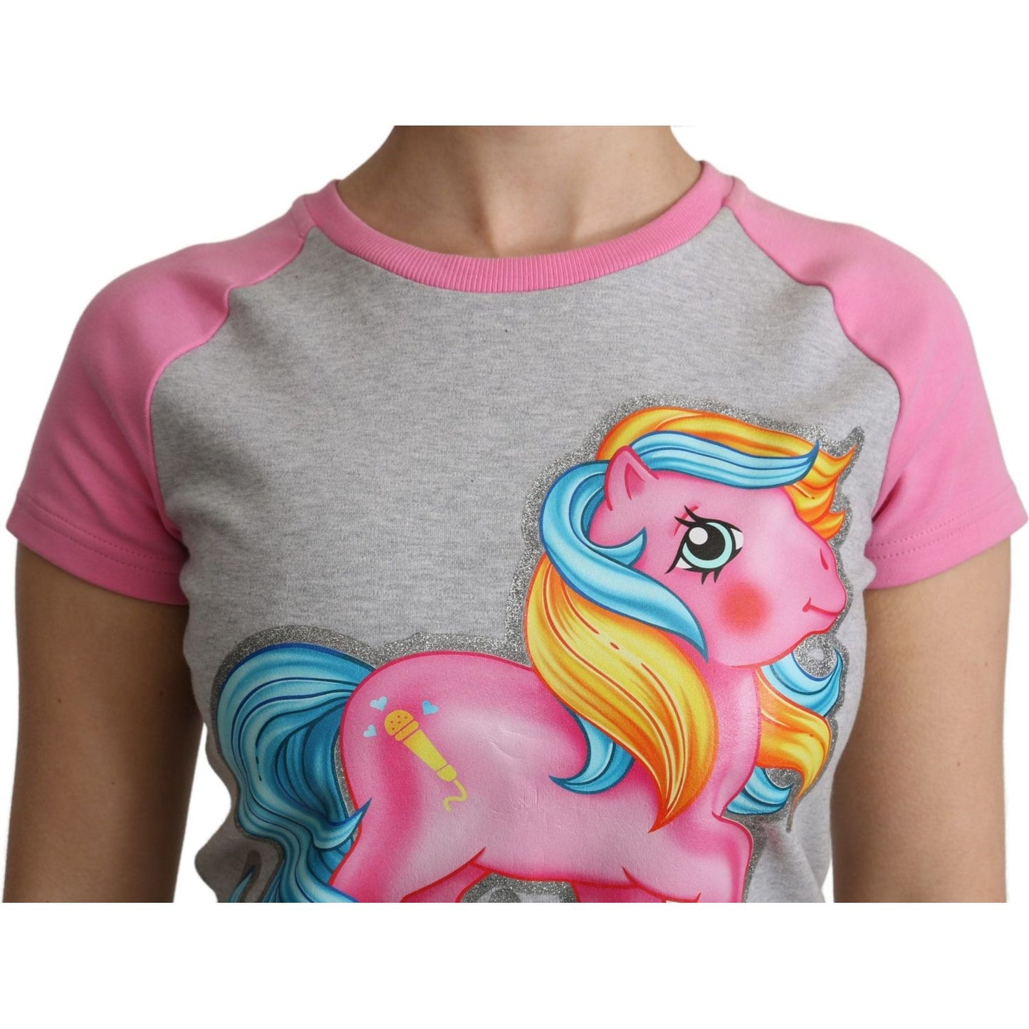 Moschino Gray and pink Cotton T-shirt My Little Pony Top TSH5088-36