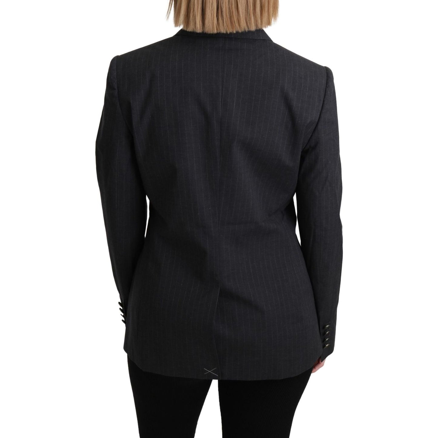 Dolce & Gabbana Gray Single Breasted Blazer Cotton Jacket