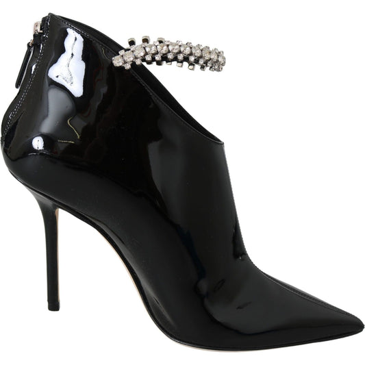 Jimmy Choo Elegant Black Patent Heeled Boots Jimmy Choo Black