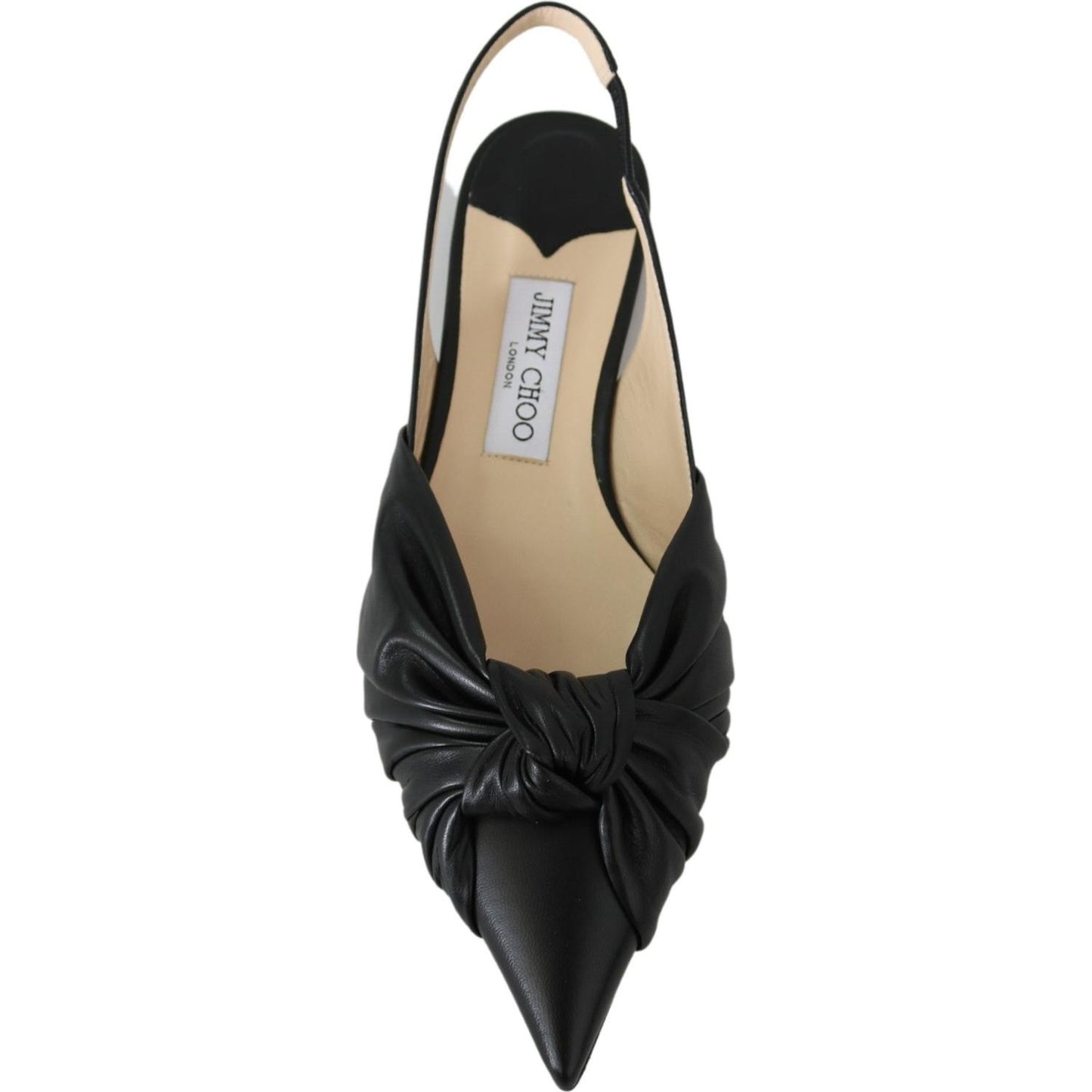 Jimmy Choo Elegant Pointed Toe Leather Flats Shoes