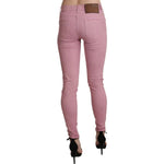 Acht Chic Pink Mid Waist Skinny Jeans Acht Rosy Brown