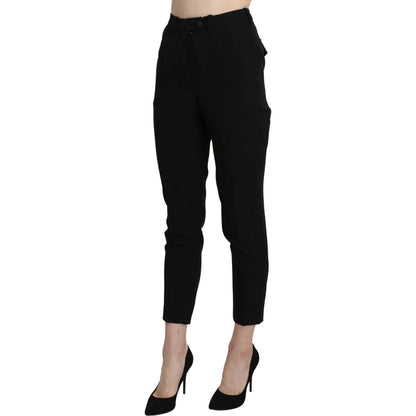 BENCIVENGA Black High Waist Skinny Cropped Dress Trouser Pant Jeans & Pants