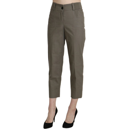 BENCIVENGA Gray High Waist Cropped Dress Trouser Pants