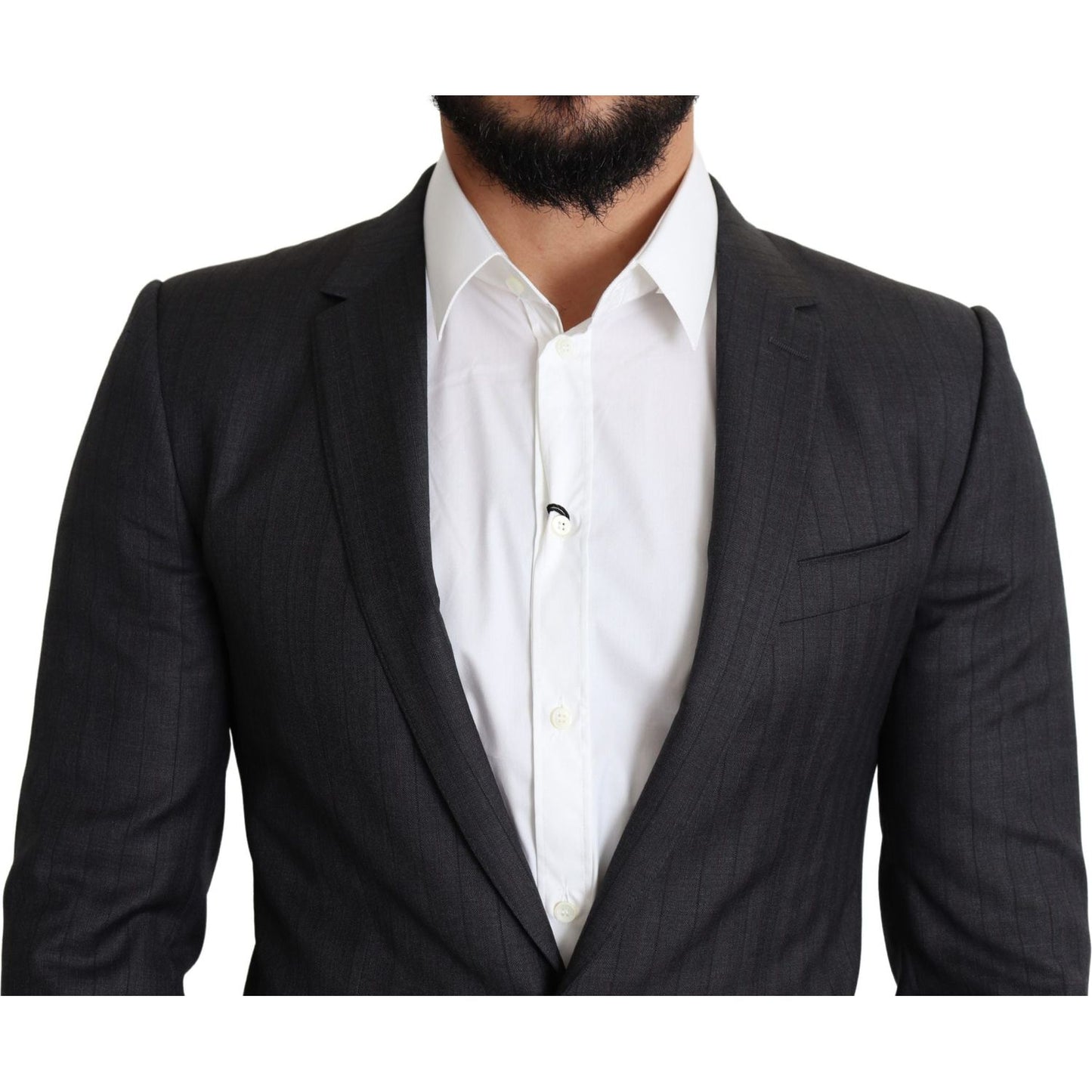 Dolce & Gabbana Black Wool Single Breasted Coat MARTINI Blazer