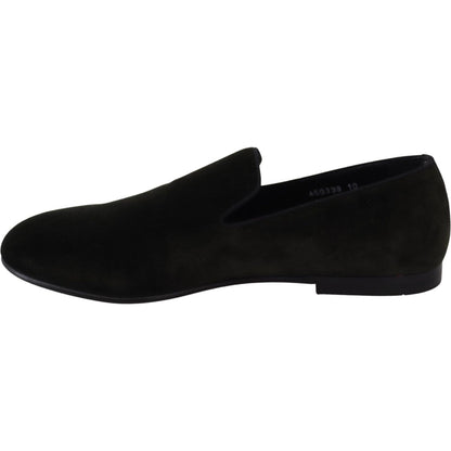 Dolce & Gabbana Green Velvet Slip On Mens Loafers Shoes