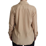 Dolce & Gabbana Beige Silk Shirt Decorative Buttons Top TSH5728-38