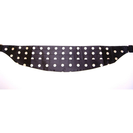 Dolce & Gabbana Elegant Silk Black Polka Dot Cummerbund Dolce & Gabbana Dark Slate Gray