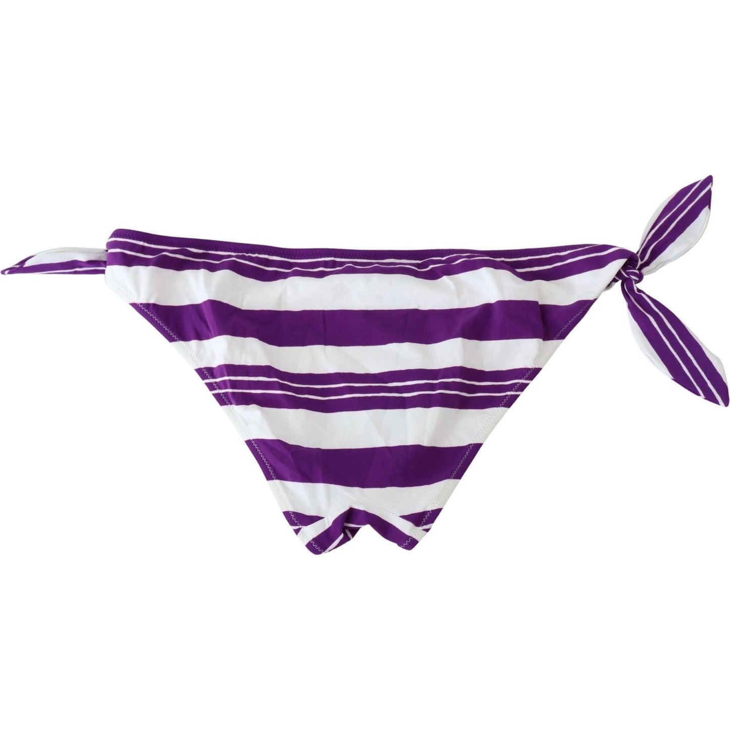Dolce & Gabbana Purple White Stripes Beachwear Bikini Bottom