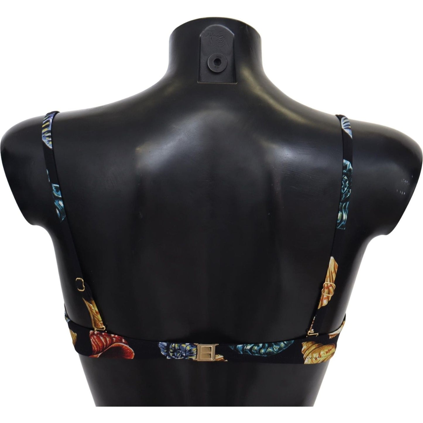 Dolce & Gabbana Black Seashells Print Women Swimwear Bikini Tops