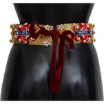 Dolce & Gabbana Embellished Floral Crystal Wide Waist Carretto Belt SMY100517-42