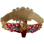 Dolce & Gabbana Embellished Floral Crystal Wide Waist Carretto Belt SMY100517-42