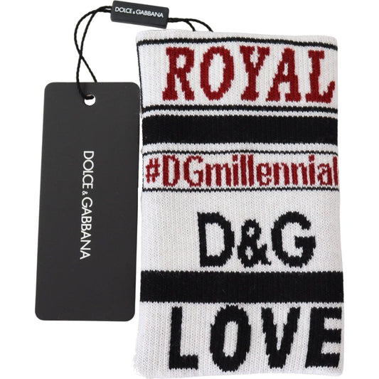 Dolce & Gabbana Multicolored Virgin Wool Wrist Wrap Dolce & Gabbana Light Gray