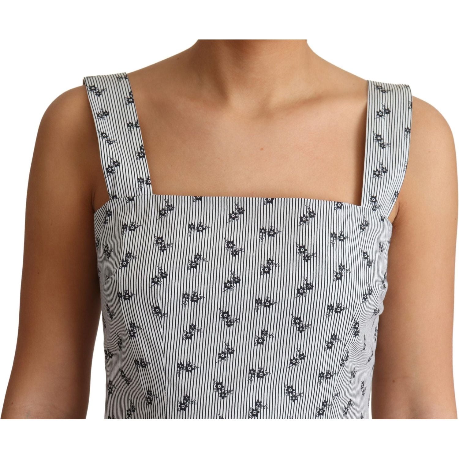 فستان دولتشي آند غابانا الأنيق المخطط المزهر