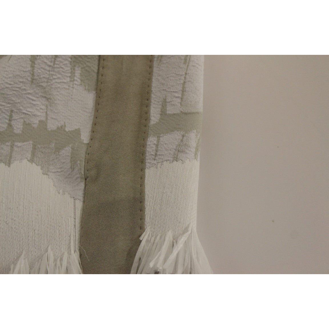 تنورة قلم رصاص أنيقة من أرزو كابرول باللونين الأبيض والرمادي