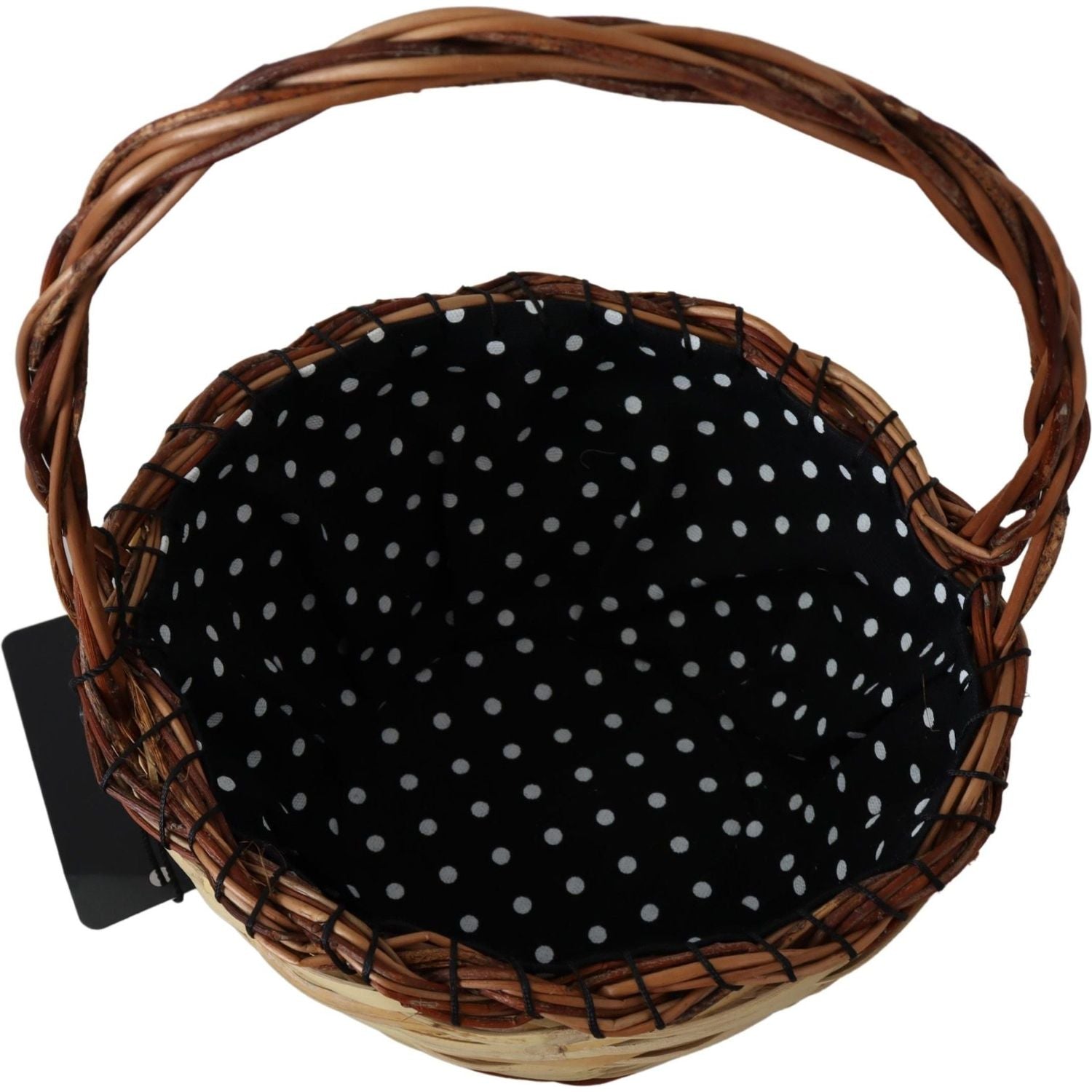 حقيبة توت دولتشي آند غابانا شيك من سلة الخوص باللون البيج