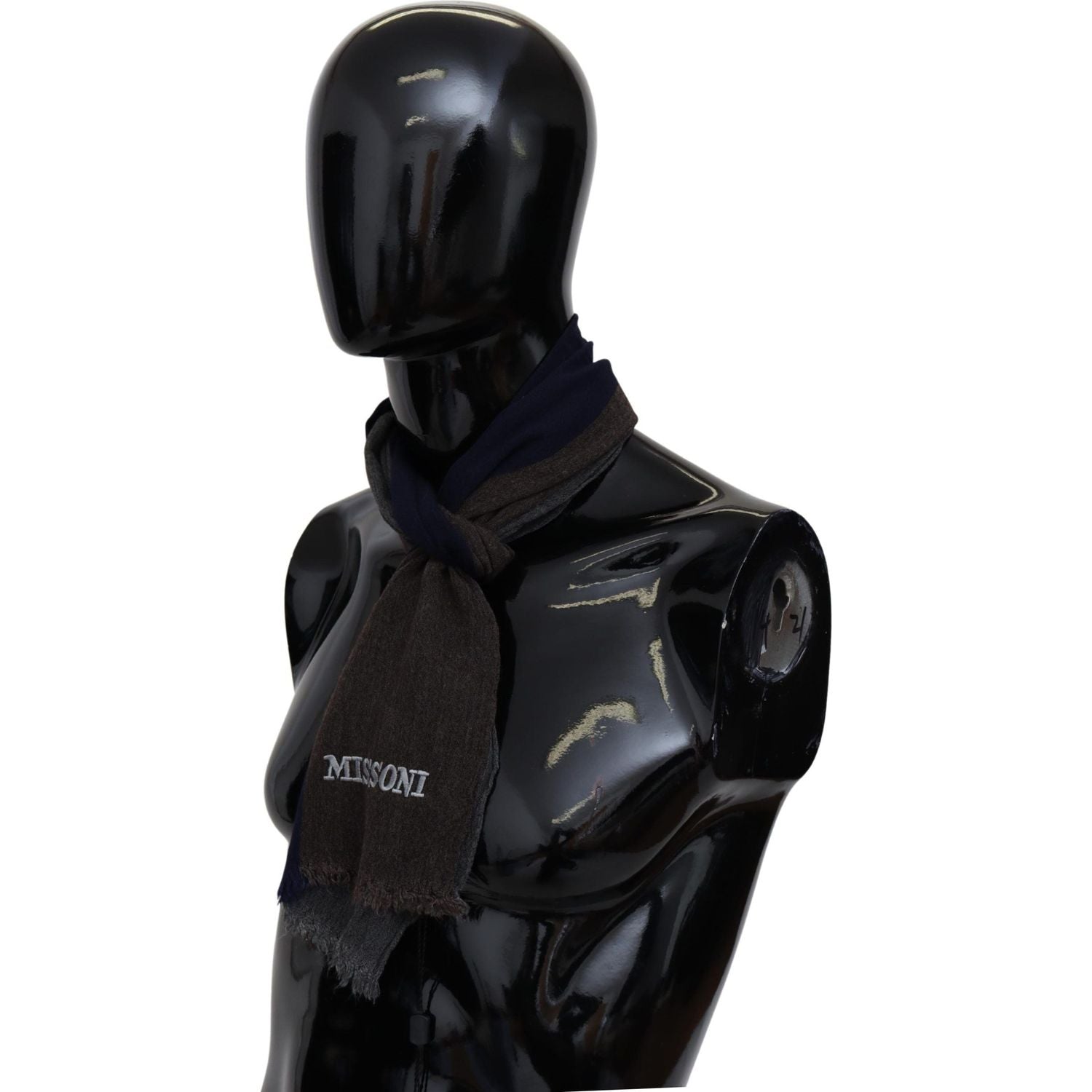 带标志性刺绣的优雅多色羊毛围巾