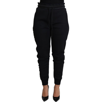 Dolce & Gabbana Black Polyester Neoprene Jogger Trouser Pants