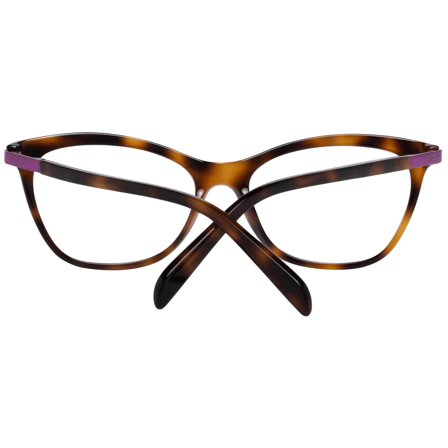 Emilio Pucci Brown Plastic Glasses (Frames) for women, size 54-16-140, full-rim style with branded case included.