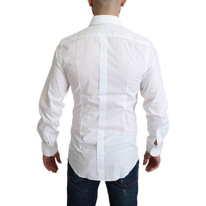 Dolce & Gabbana White Pure Cotton Men Dress Formal Shirt