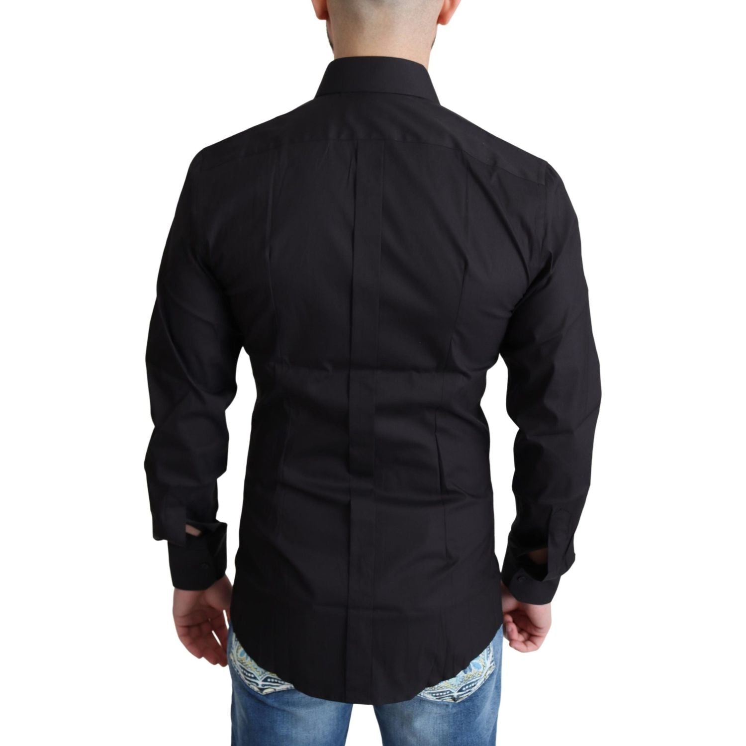 قميص دولتشي آند غابانا الأنيق باللون الأسود الذهبي بقصّة Slim Fit