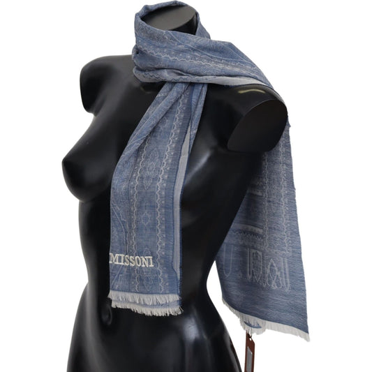 Missoni Elegant Cashmere Patterned Scarf Missoni Dark Slate Gray
