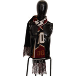 Dolce & Gabbana Multicolor Wool Knit DG King Shawl Wrap Scarf Wool Wrap Shawl Scarf