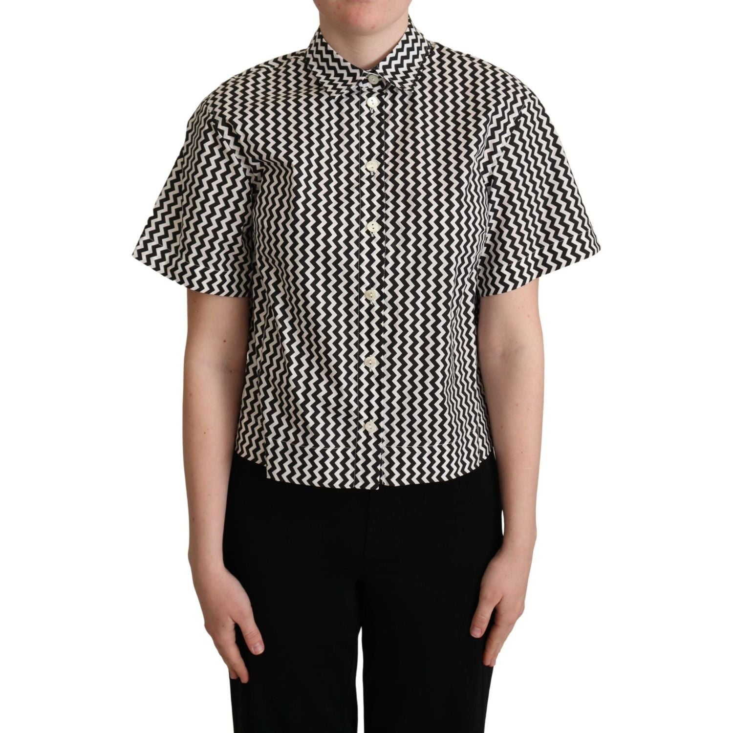 قميص بولو من القطن بتصميم متعرج من دولتشي آند غابانا