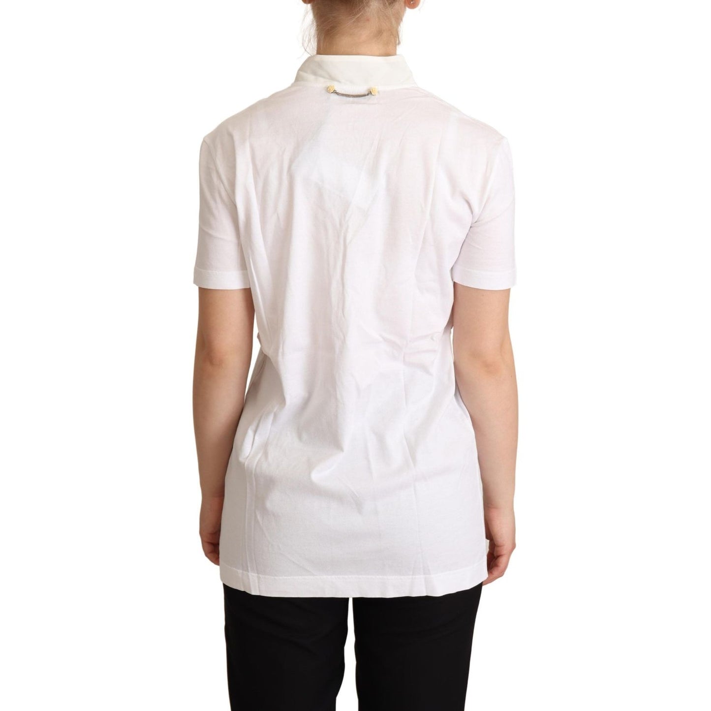 Dolce & Gabbana White Cotton Silk I'm In Love Top T-shirt