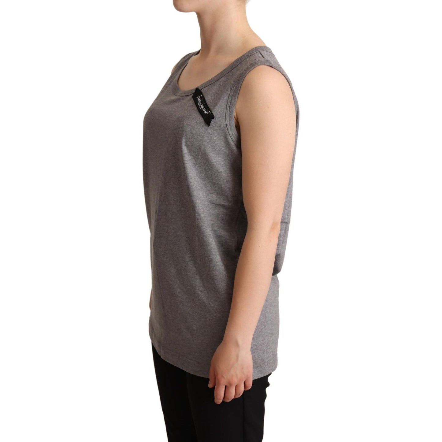 Dolce & Gabbana Gray Sleeveless Round Neck Tank Top T-shirt