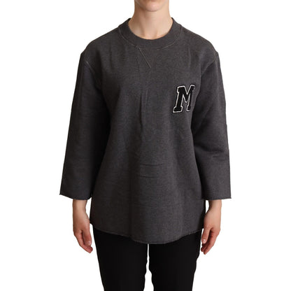 Dolce & Gabbana Gray Embroidered Women Pullover Sweater