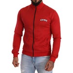 Dolce & Gabbana Red DG Motor Club Zipper Stretch Sweater MAN SWEATERS