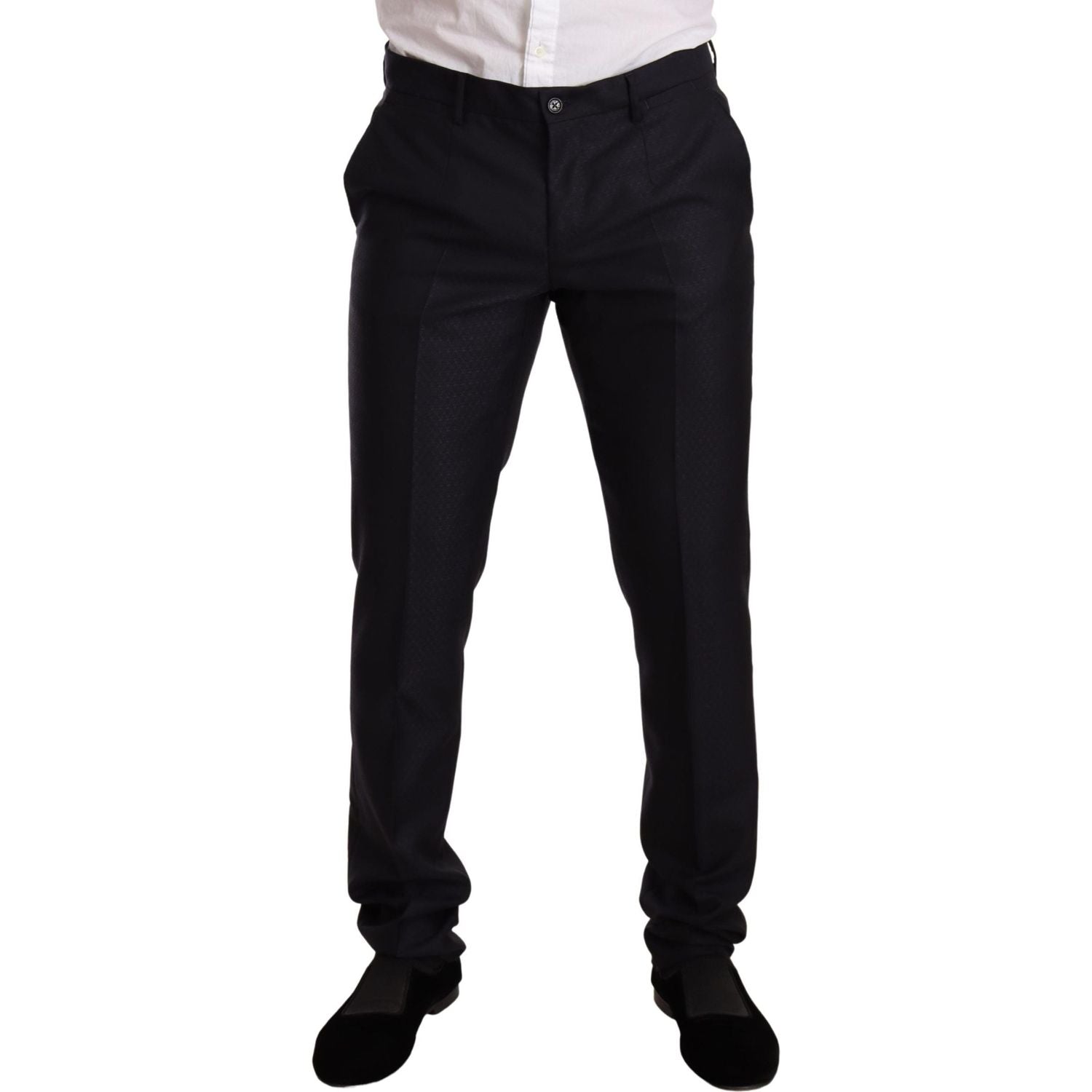 بدلة دولتشي آند غابانا الأنيقة ذات القصّة النحيفة باللون الأزرق