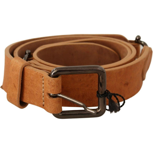 Costume National Elegant Light Brown Fashion Belt with Black-Tone Buckle Costume National Saddle Brown