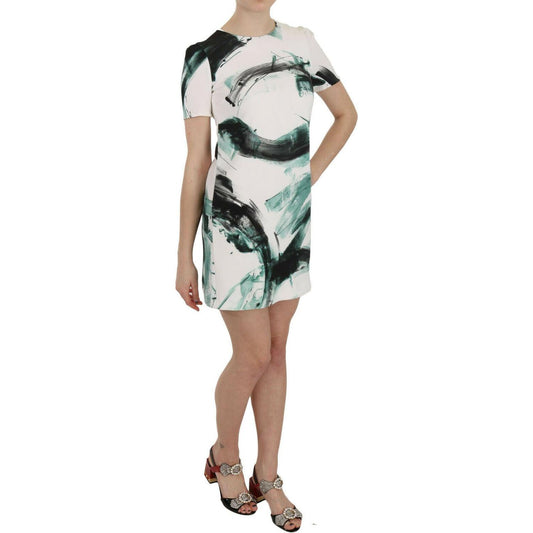 Dolce & Gabbana White Black Blue Shift Short Mini Dress WOMAN DRESSES