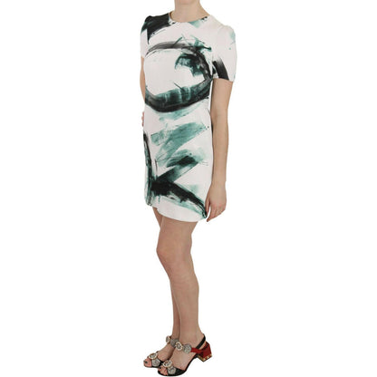 Dolce & Gabbana White Black Blue Shift Short Mini Dress WOMAN DRESSES
