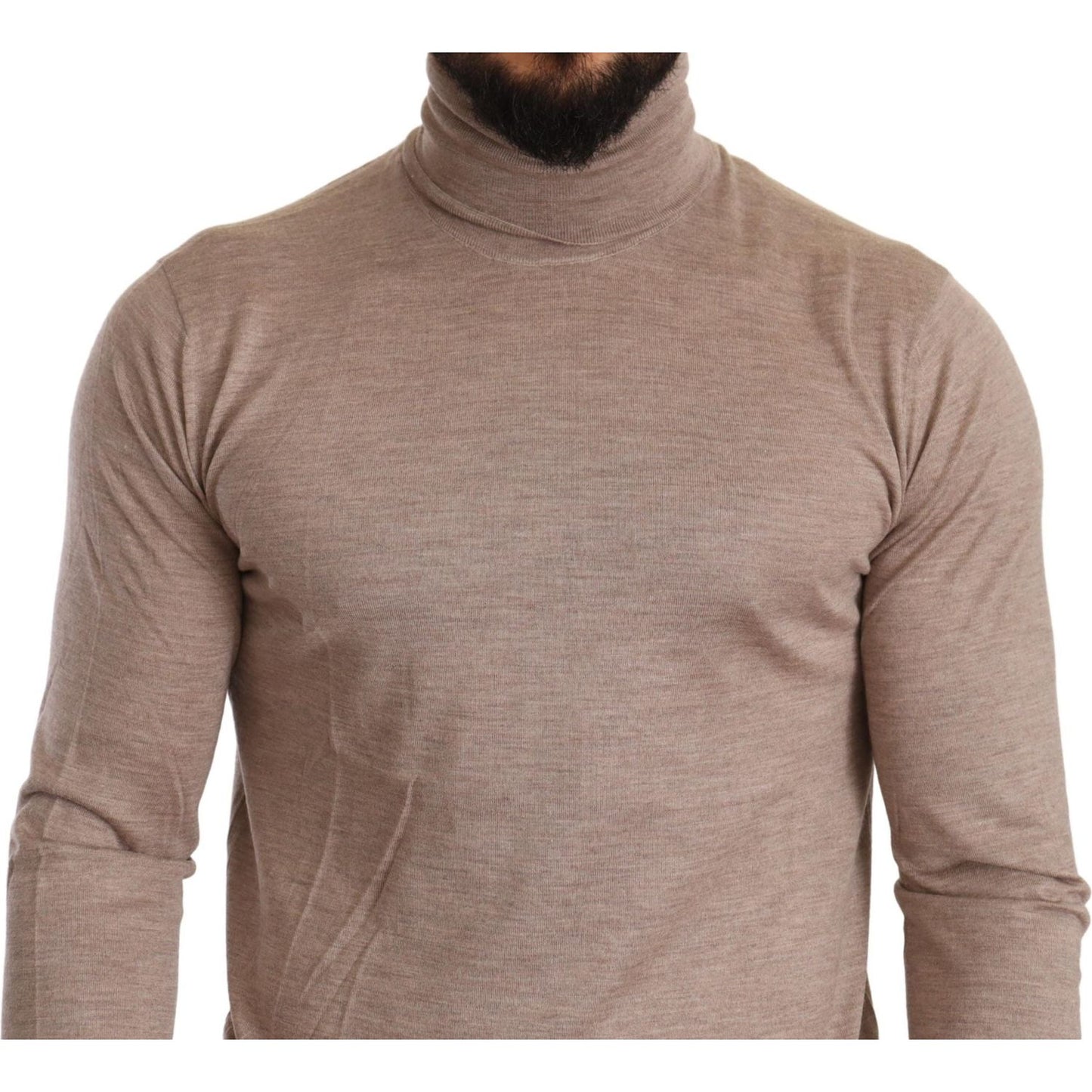 Dolce & Gabbana Beige Cashmere Turtleneck Pullover Sweater