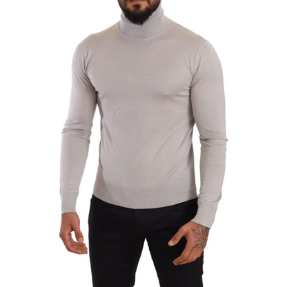 Dolce & Gabbana Gray Cashmere Turtleneck Pullover Sweater