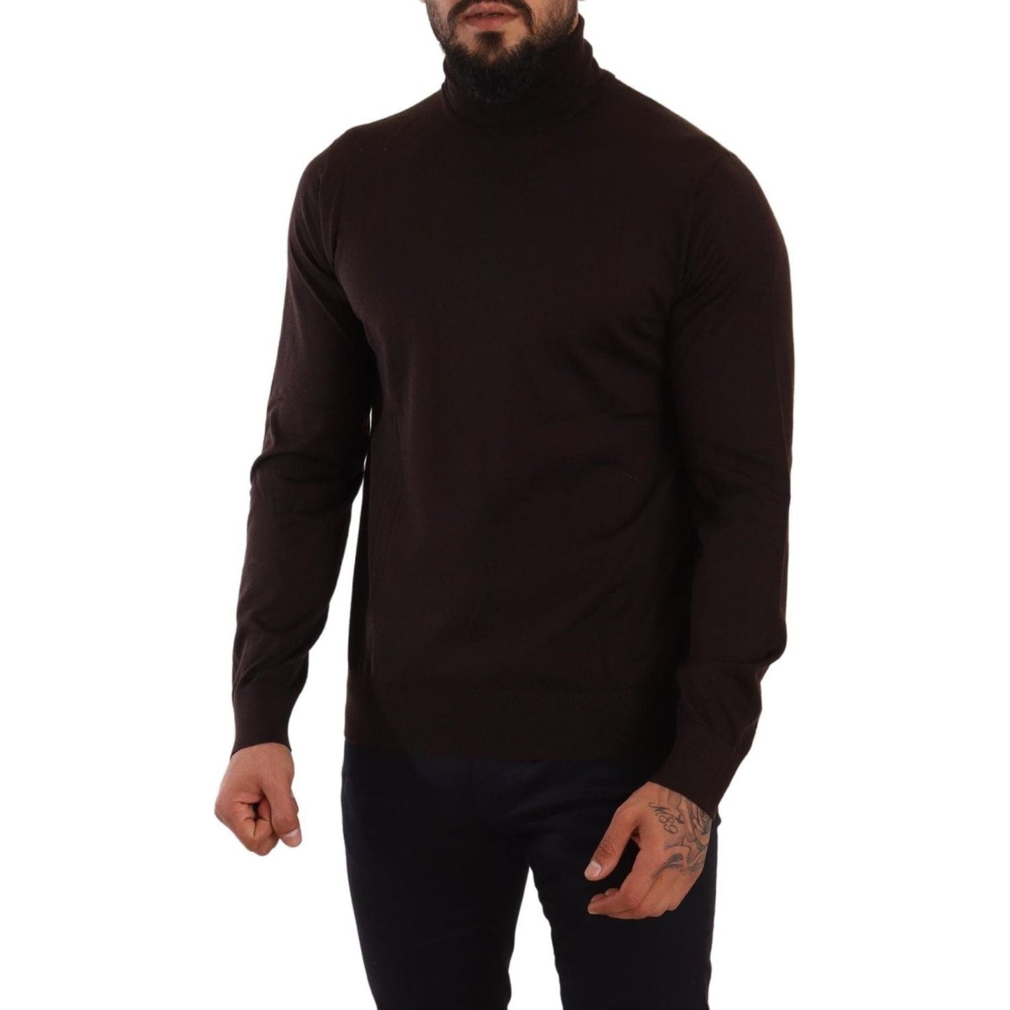 Dolce & Gabbana Brown Cashmere Turtleneck Pullover Sweater