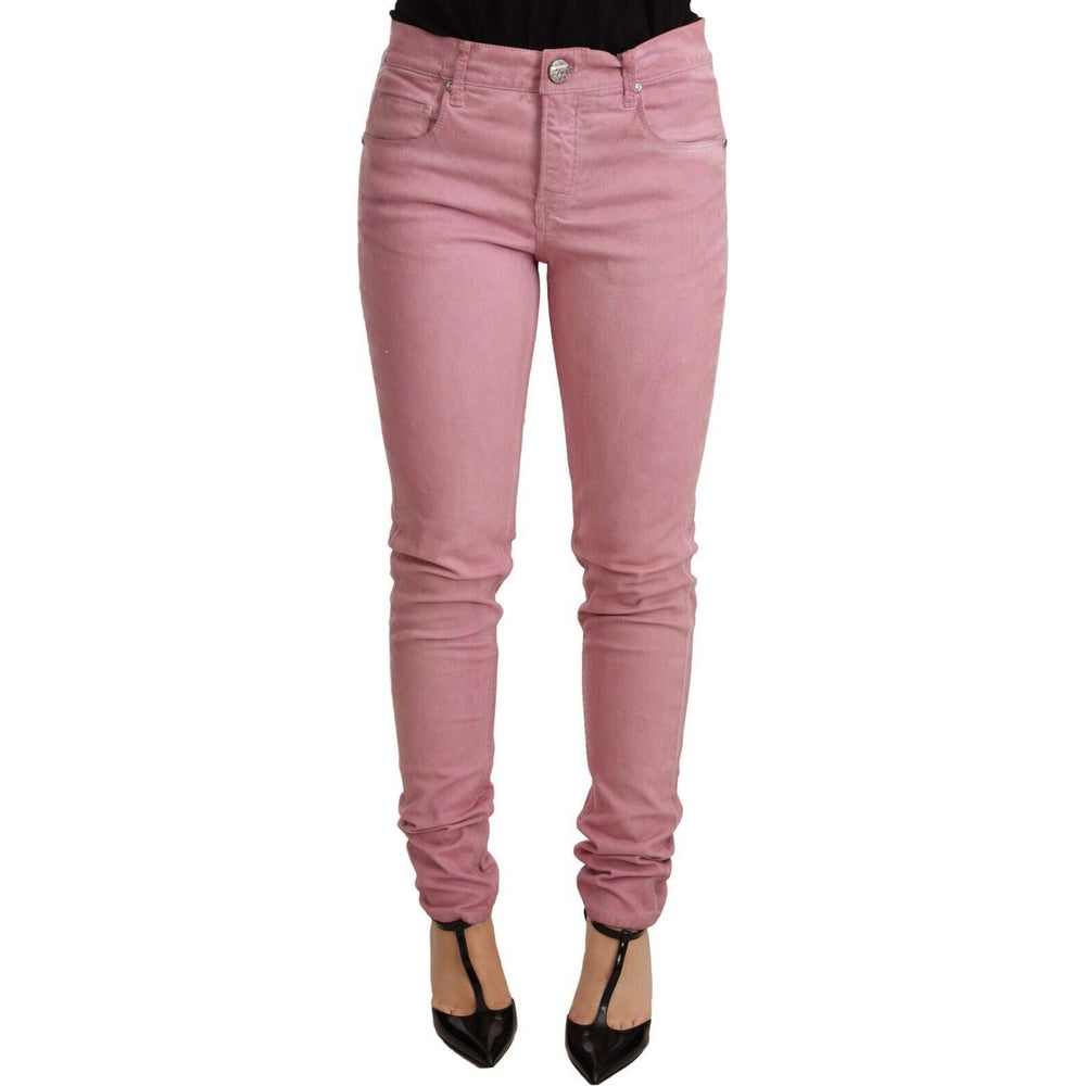 Acht Pink Cotton Slim Fit Women Denim Skinny Pants PAN71201-26