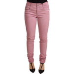 Acht Pink Cotton Slim Fit Women Denim Skinny Pants PAN71201-26